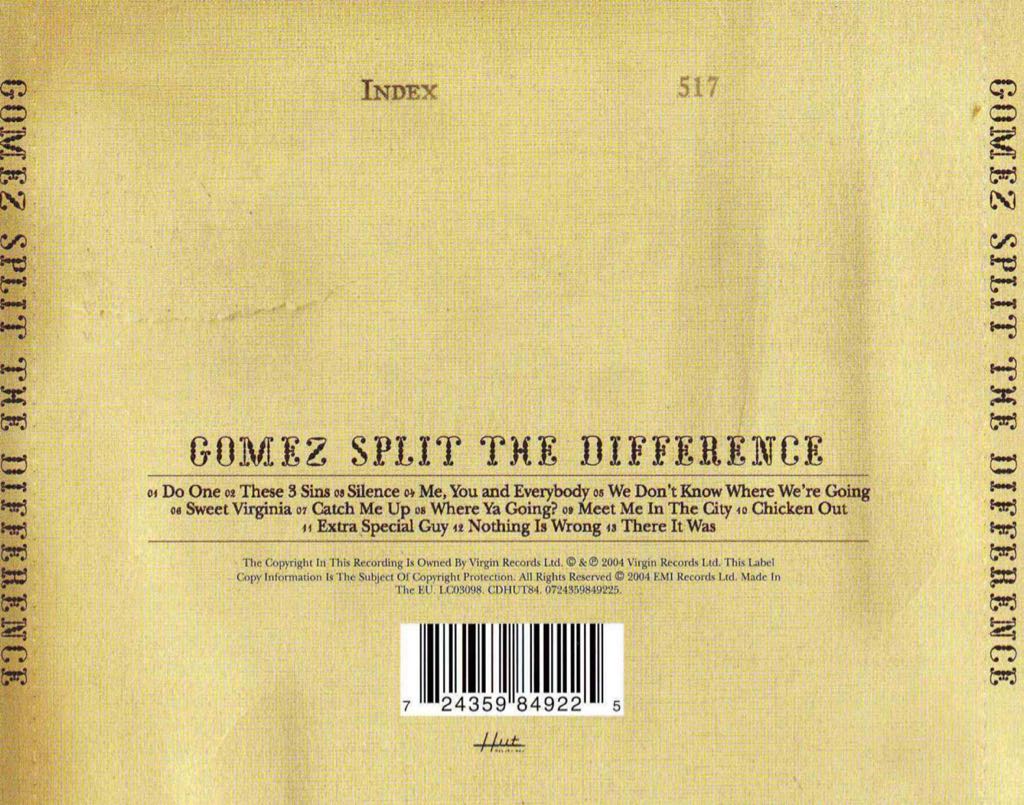 Split the Difference - Gomez (CD) music collectible [Barcode 724359849225] - Main Image 2