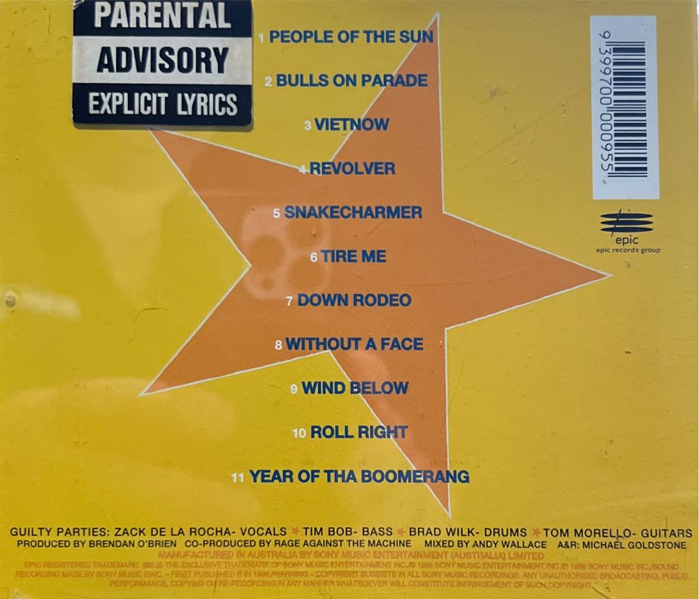 Evil Empire - Rage Against The Machine (CD) music collectible [Barcode 9399700000955] - Main Image 2