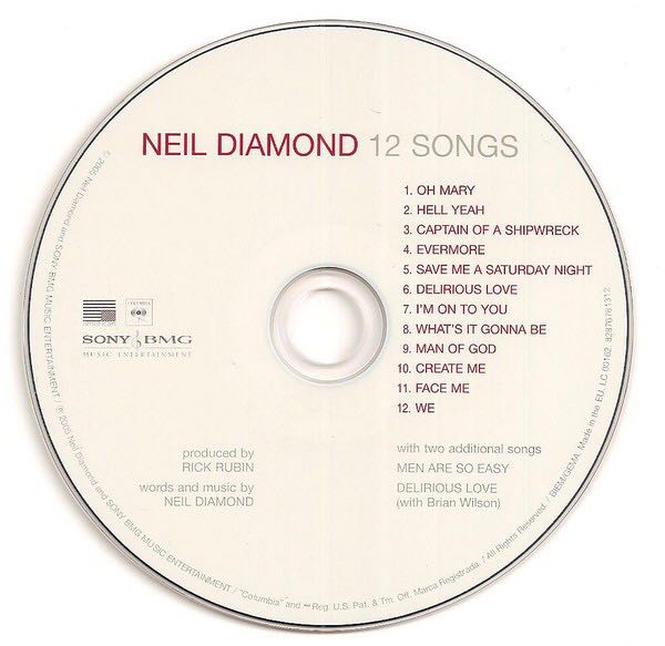 12 Songs - Neil Diamond (CD - 57) music collectible [Barcode 828767613123] - Main Image 4