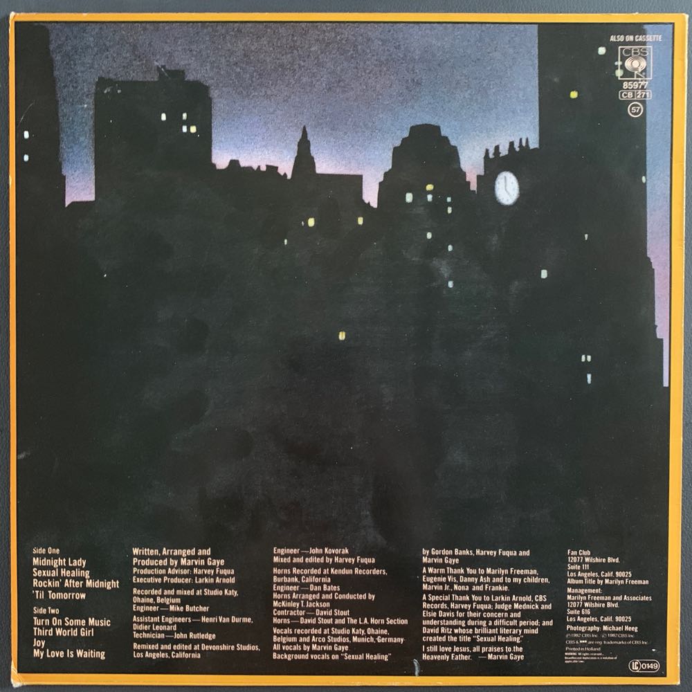 Midnight Love (US LP) - Marvin Gaye (12”) music collectible [Barcode 074643819718] - Main Image 2