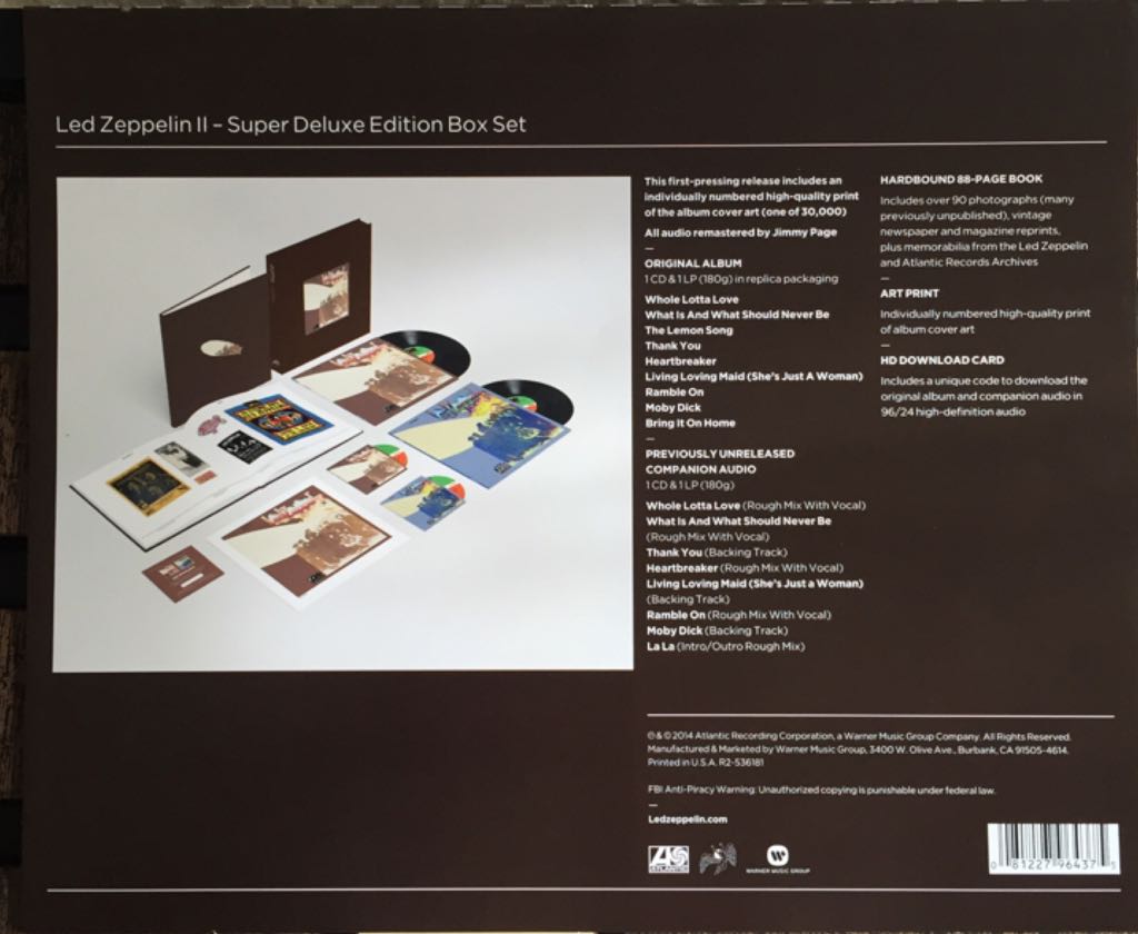 Led Zeppelin II (Super Deluxe Edition Box Set) - Led Zeppelin (CD) music collectible [Barcode 081227964375] - Main Image 2