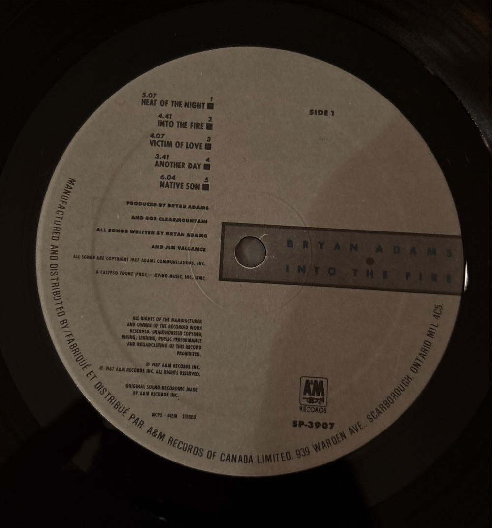 Into The Fire - Adams, Bryan (12”) music collectible - Main Image 3