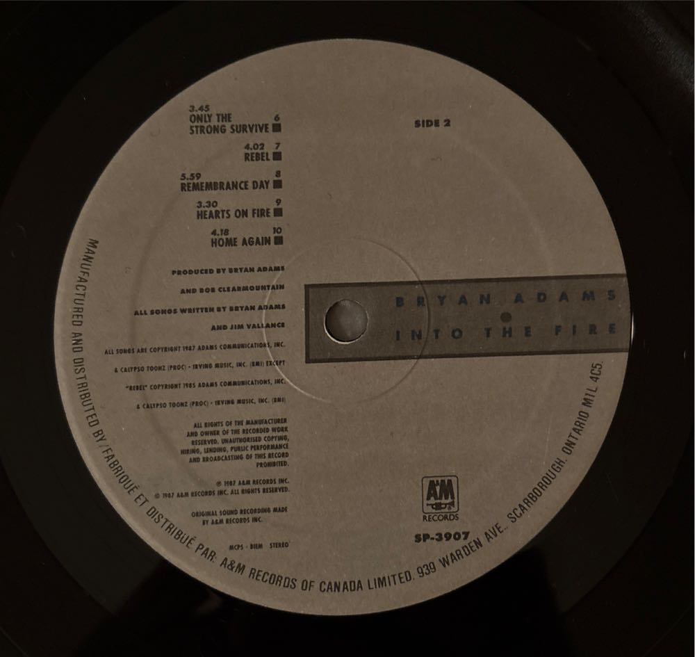 Into The Fire - Adams, Bryan (12”) music collectible - Main Image 4