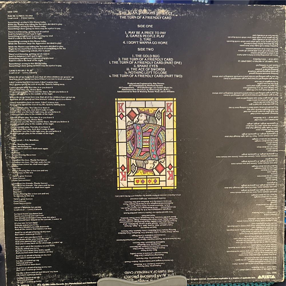 The Turn Of A Friendly Card - Alan Parsons Project, The (12”) music collectible [Barcode 07822182262] - Main Image 4