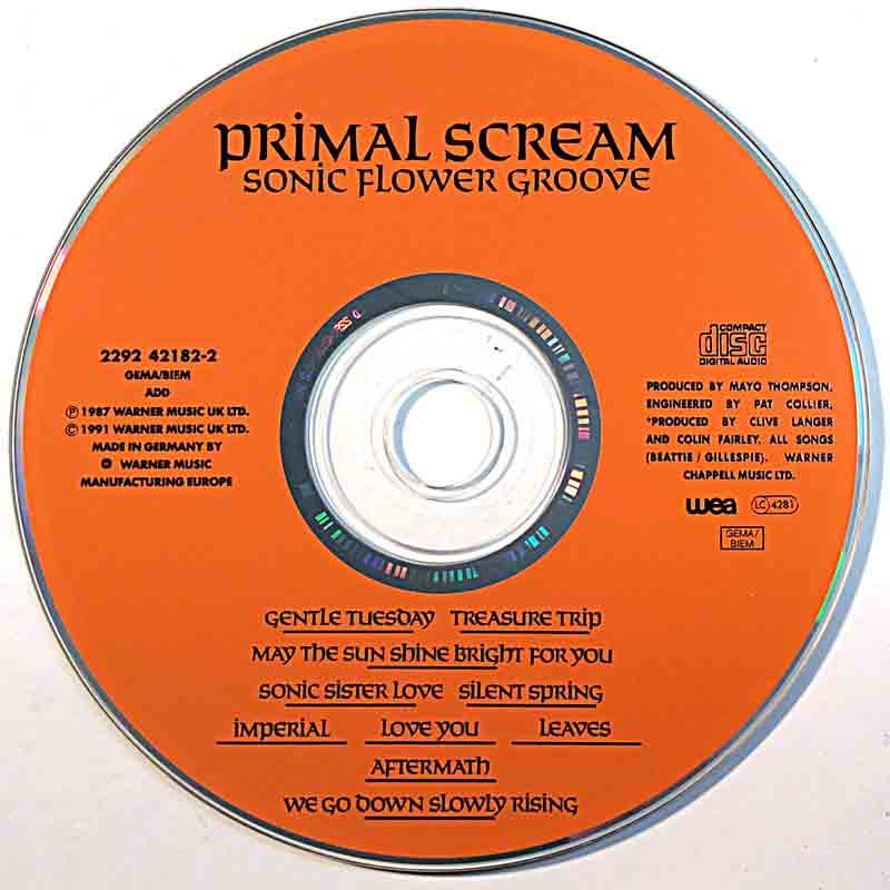Sonic Flower Groove - Primal Scream (CD - 34) music collectible [Barcode 022924218224] - Main Image 4