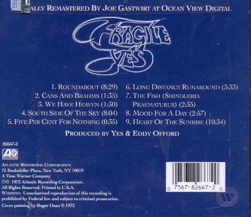 Fragile - Yes (DVD-A - 4116) music collectible [Barcode 081227824990] - Main Image 2