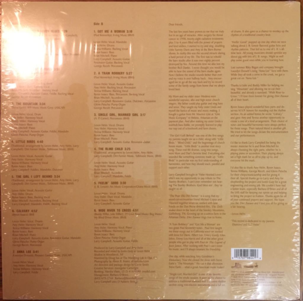 Dirt Farmer - Helm, Levon (12” - 52) music collectible [Barcode 015707984416] - Main Image 2