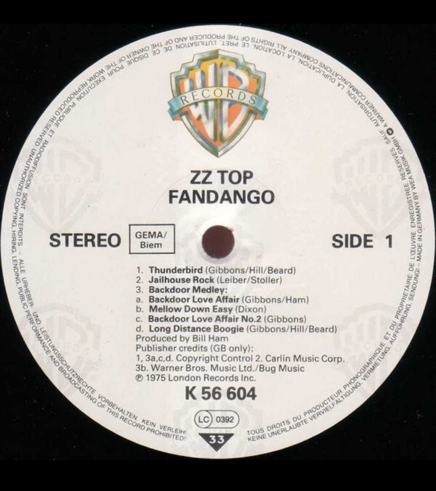 Fandango - ZZ Top (12” - 34) music collectible - Main Image 3