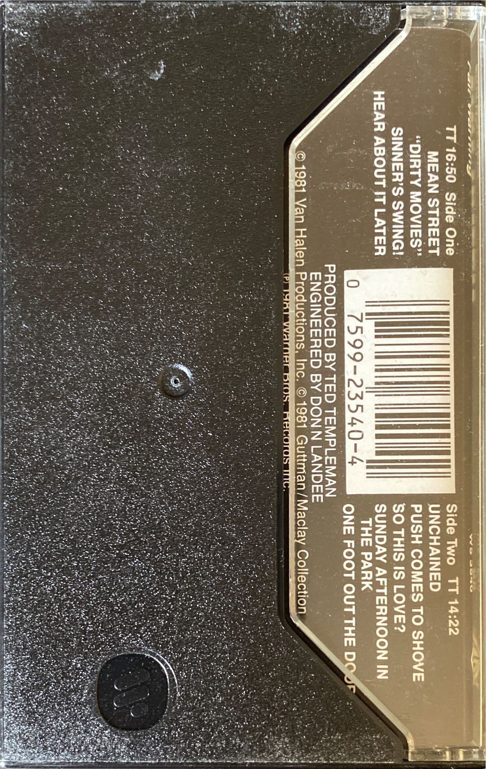 Fair Warning - Van Halen (Cassette) music collectible [Barcode 075992354042] - Main Image 2