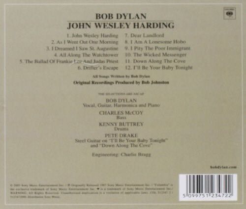 John Wesley Harding - Dylan, Bob (12” - 38) music collectible [Barcode 090771512314] - Main Image 2