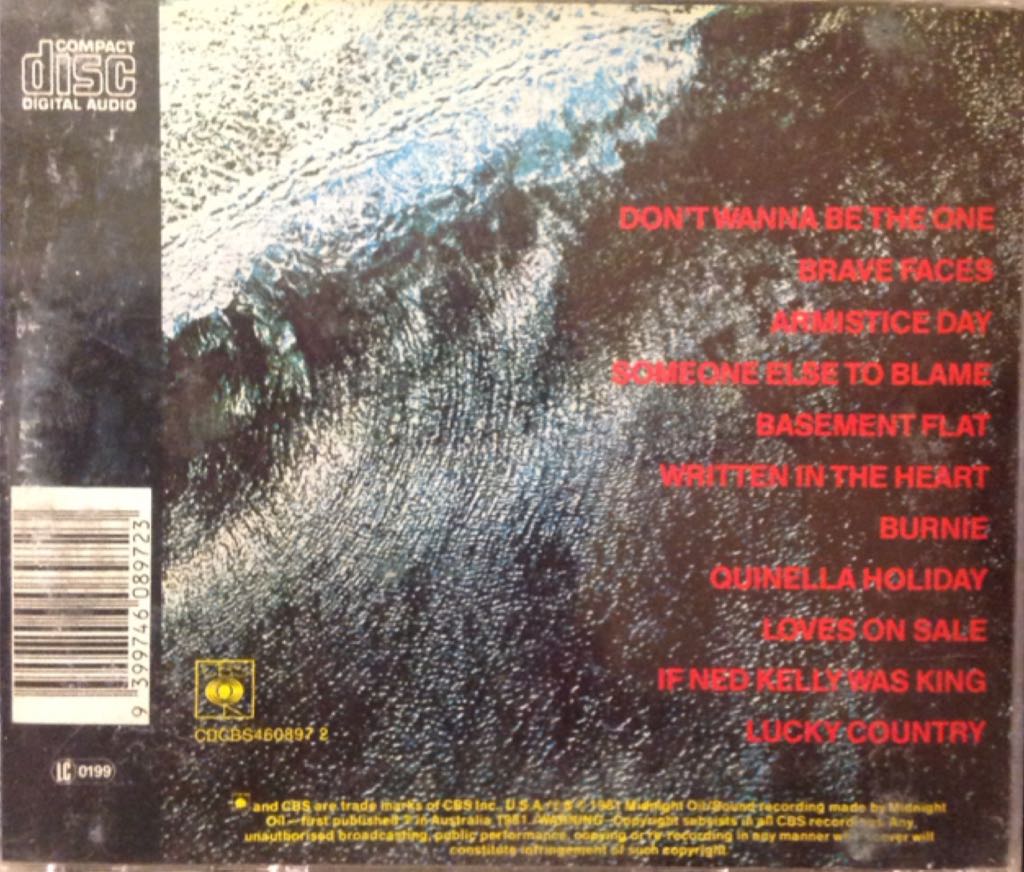 Place Without A Postcard - Midnight Oil (CD - 41:05) music collectible [Barcode 9399746089723] - Main Image 2