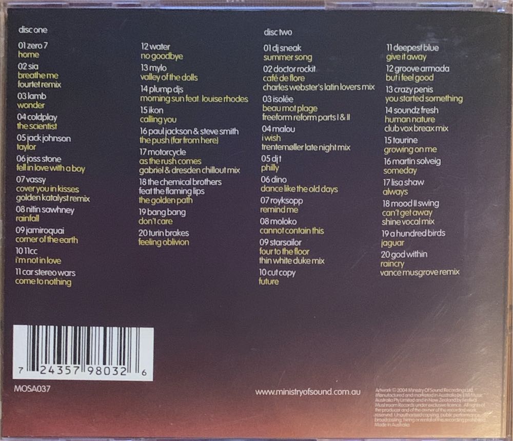 Chillout Sessions 5 - (Chill - Various Artists / Ministry of Sound) (CD) music collectible [Barcode 724357980326] - Main Image 2