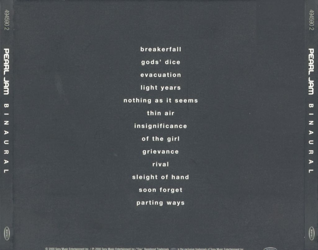Binaural - Pearl Jam (12” - 52) music collectible [Barcode 889854091217] - Main Image 2