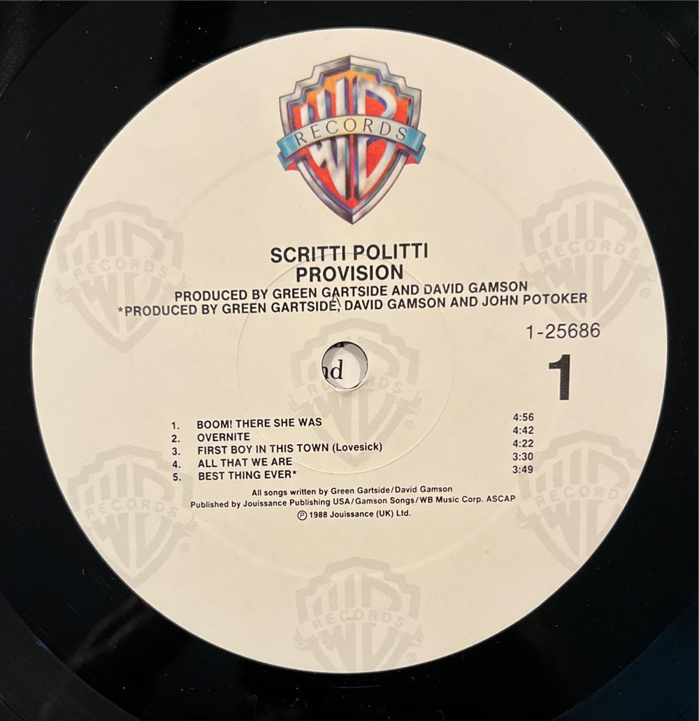 Provision - Scritti Politti (12”) music collectible - Main Image 3