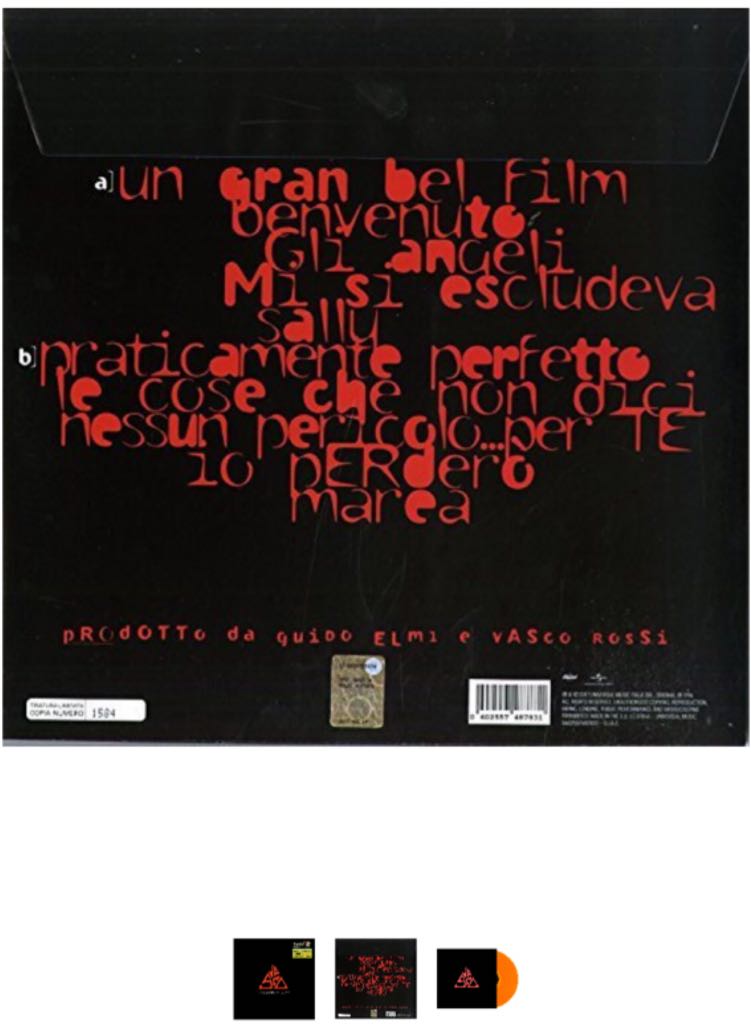 Nessun Pericolo Per Te - Vasco Rossi (12”) music collectible [Barcode 602557487831] - Main Image 2