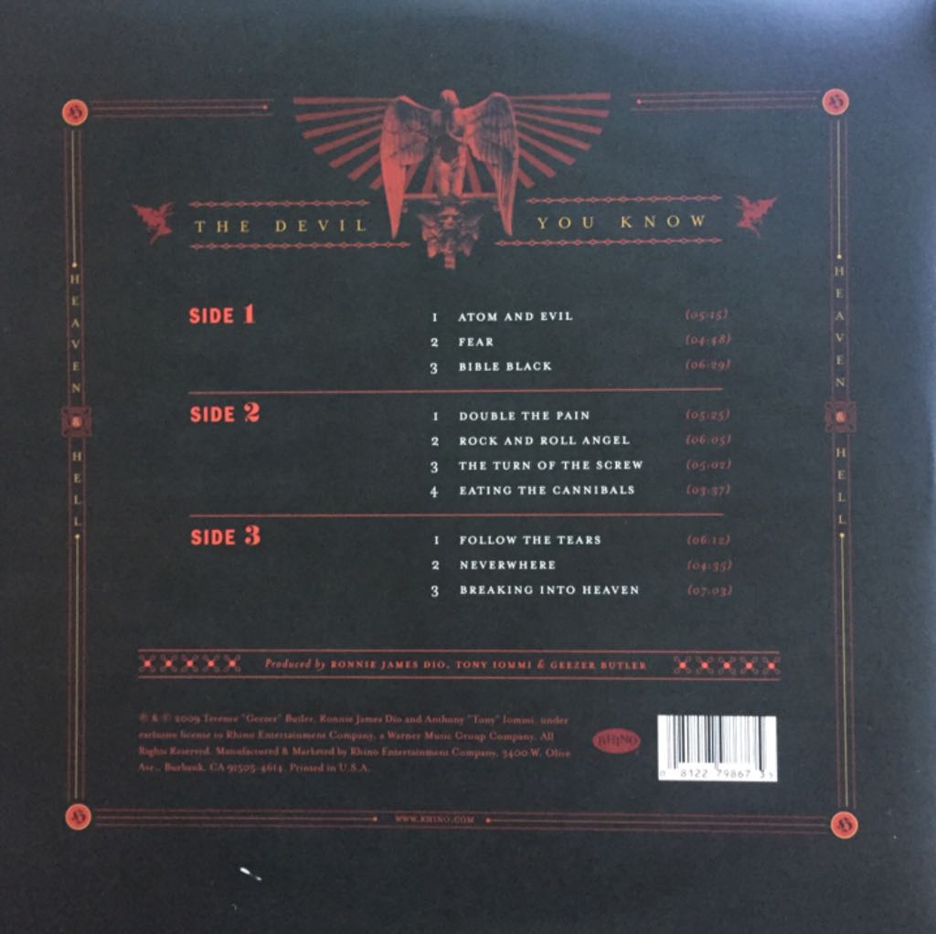 Heaven & Hell: The Devil You Know - Black Sabbath (12”) music collectible [Barcode 081227986735] - Main Image 2