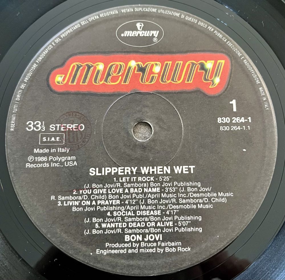 Slippery When Wet - Bon Jovi (12”) music collectible [Barcode 6001210007227] - Main Image 3