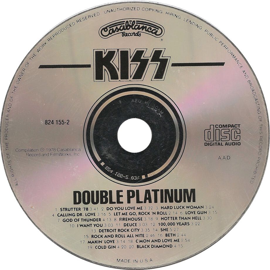 Double Platinum - Kiss (CD - 70) music collectible [Barcode 042282415523] - Main Image 3
