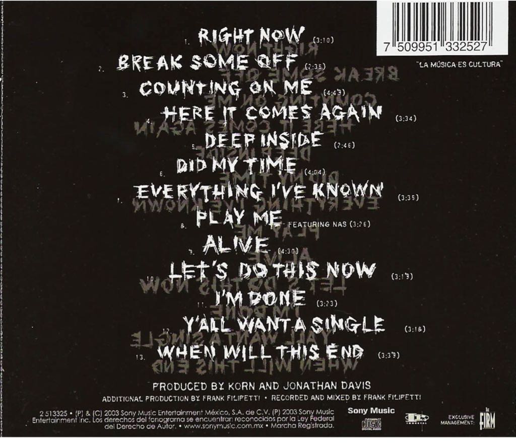 Take A Look In The Mirror - Korn (12” - 57) music collectible [Barcode 827969033517] - Main Image 2