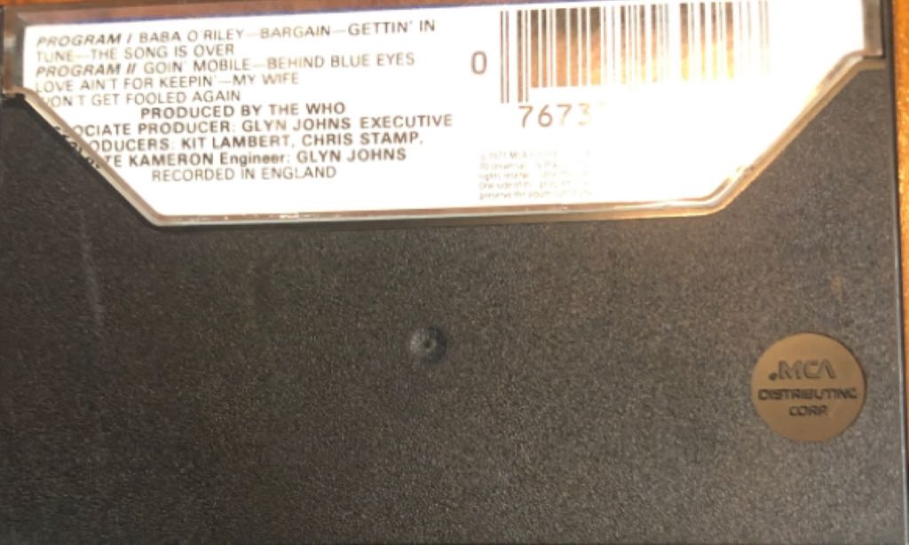 Who’s Next - Who, The (Cassette) music collectible [Barcode 076732169148] - Main Image 2