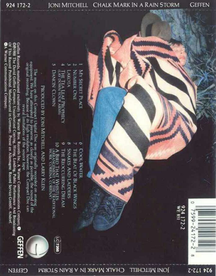 Chalk Mark In A Rain Storm - Joni Mitchell (CD - 45) music collectible [Barcode 075992417228] - Main Image 2