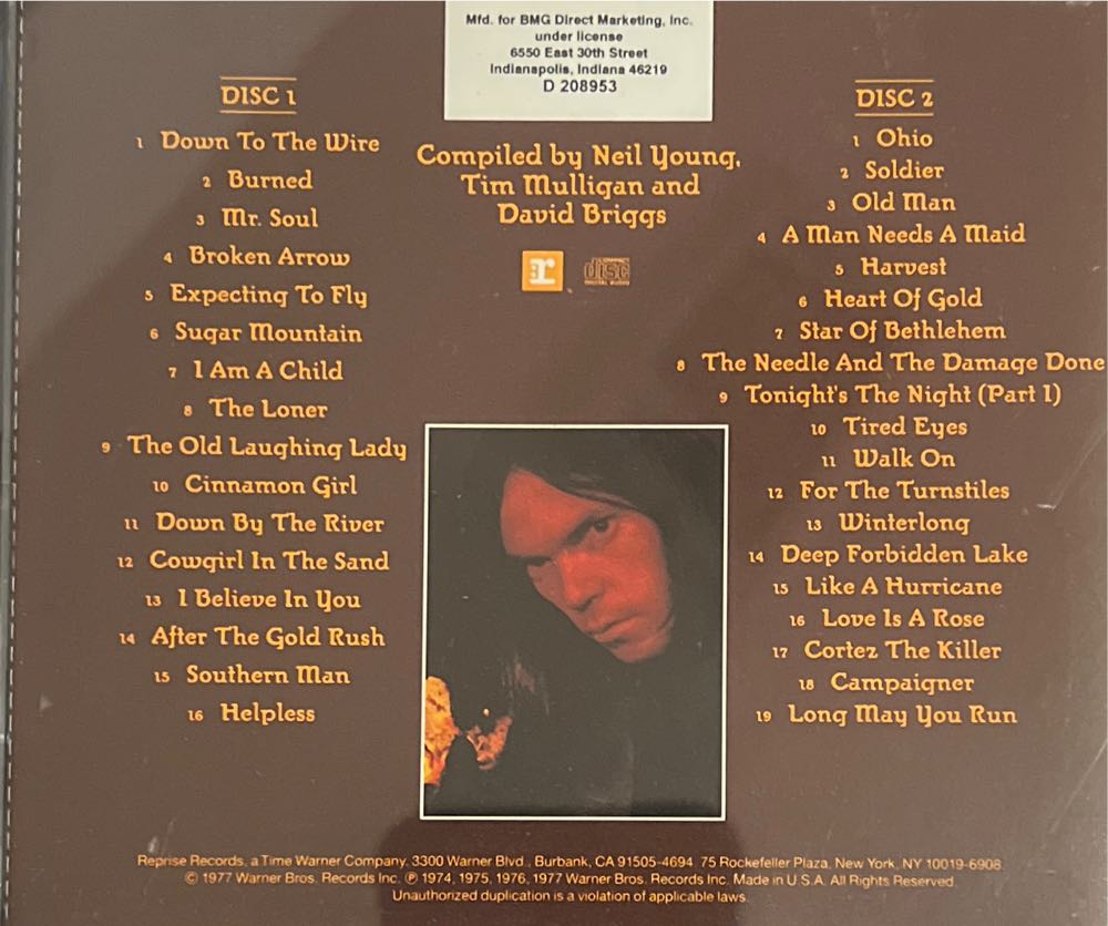 Decade - Neil Young (CD - 14429) music collectible [Barcode 4943674118922] - Main Image 2