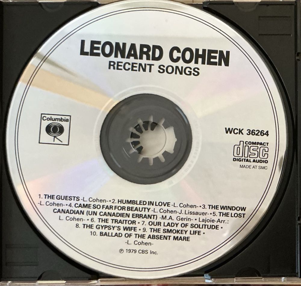 Recent Songs - Cohen, Leonard (CD) music collectible [Barcode 074643626422] - Main Image 3