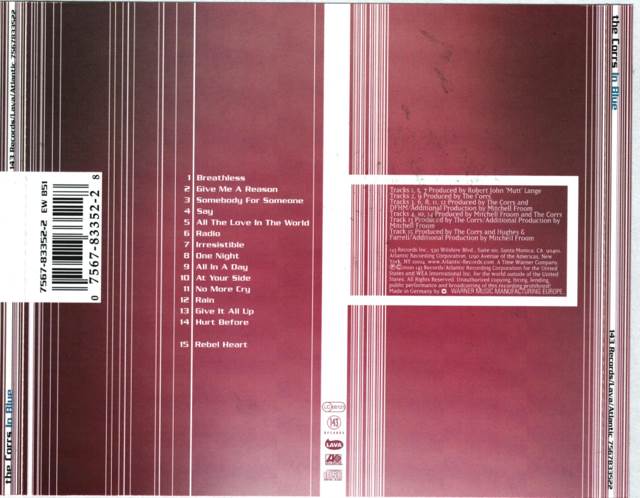 In blue - Corrs, The (CD - 58) music collectible [Barcode 075678335228] - Main Image 2