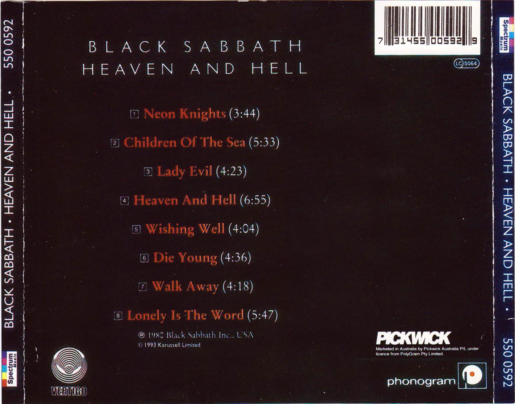 Heaven and Hell - Black Sabbath (CD) music collectible [Barcode 042283017122] - Main Image 2