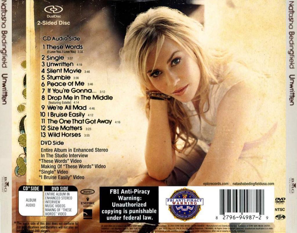 Unwritten - Natasha Bedingfield (CD - 59) music collectible - Main Image 2