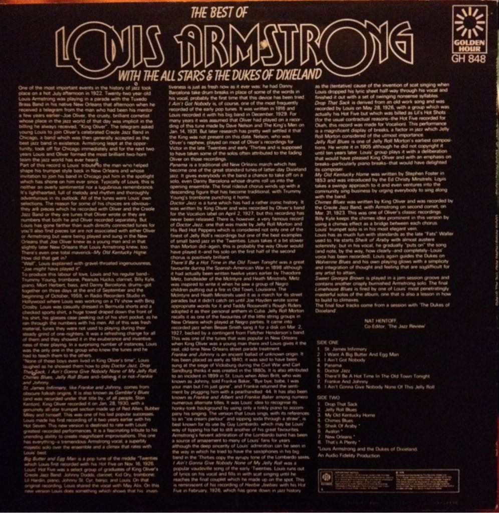 Louis Armstrong The Best of Louis Armstrong  - Louis Armstrong (CD) music collectible - Main Image 2