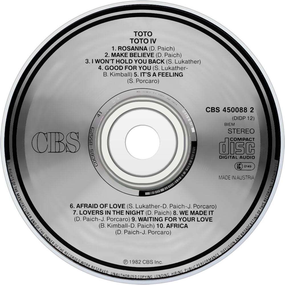 Toto IV - Toto (CD - 40) music collectible [Barcode 5099745008827] - Main Image 4