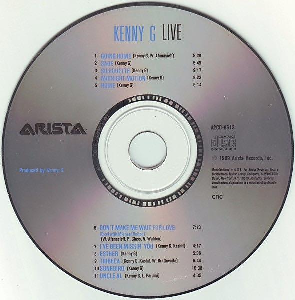 Kenny G Live - Kenny G (CD - 73) music collectible [Barcode 078221861328] - Main Image 4