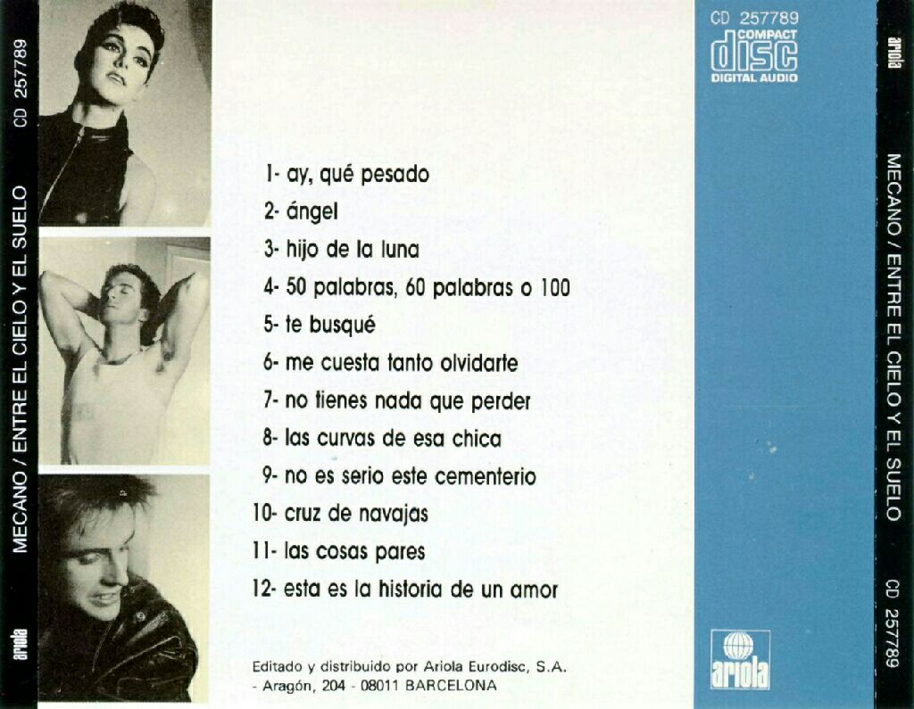 Mecano Entre El Cielo y El Suelo - Mecano (CD) music collectible [Barcode 828767066622] - Main Image 2