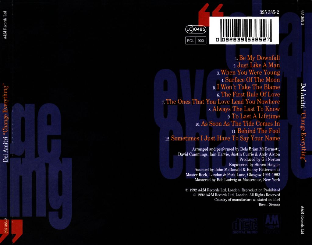 Change Everything - Del Amitri (CD) music collectible - Main Image 2