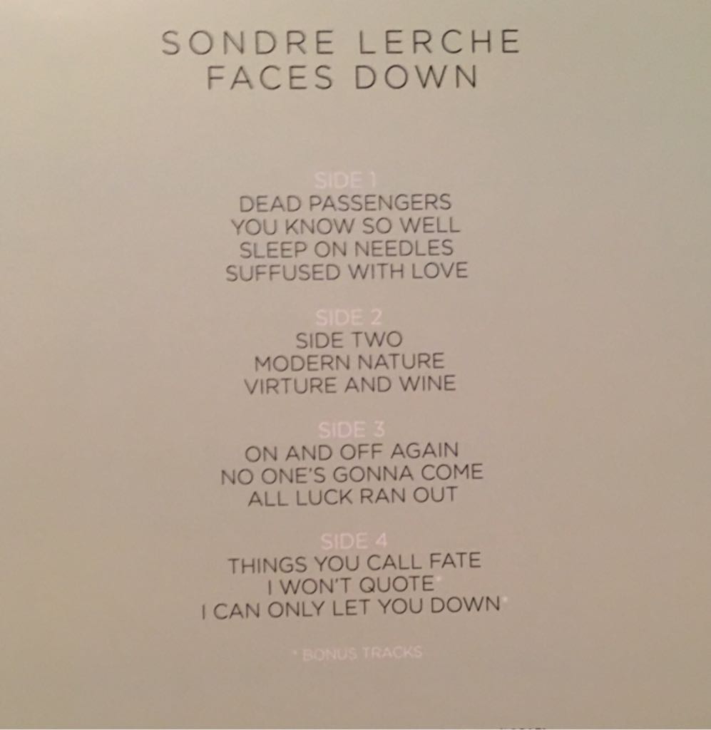 Faces Down - Lerche, Sondre (12”) music collectible [Barcode 634457252615] - Main Image 2