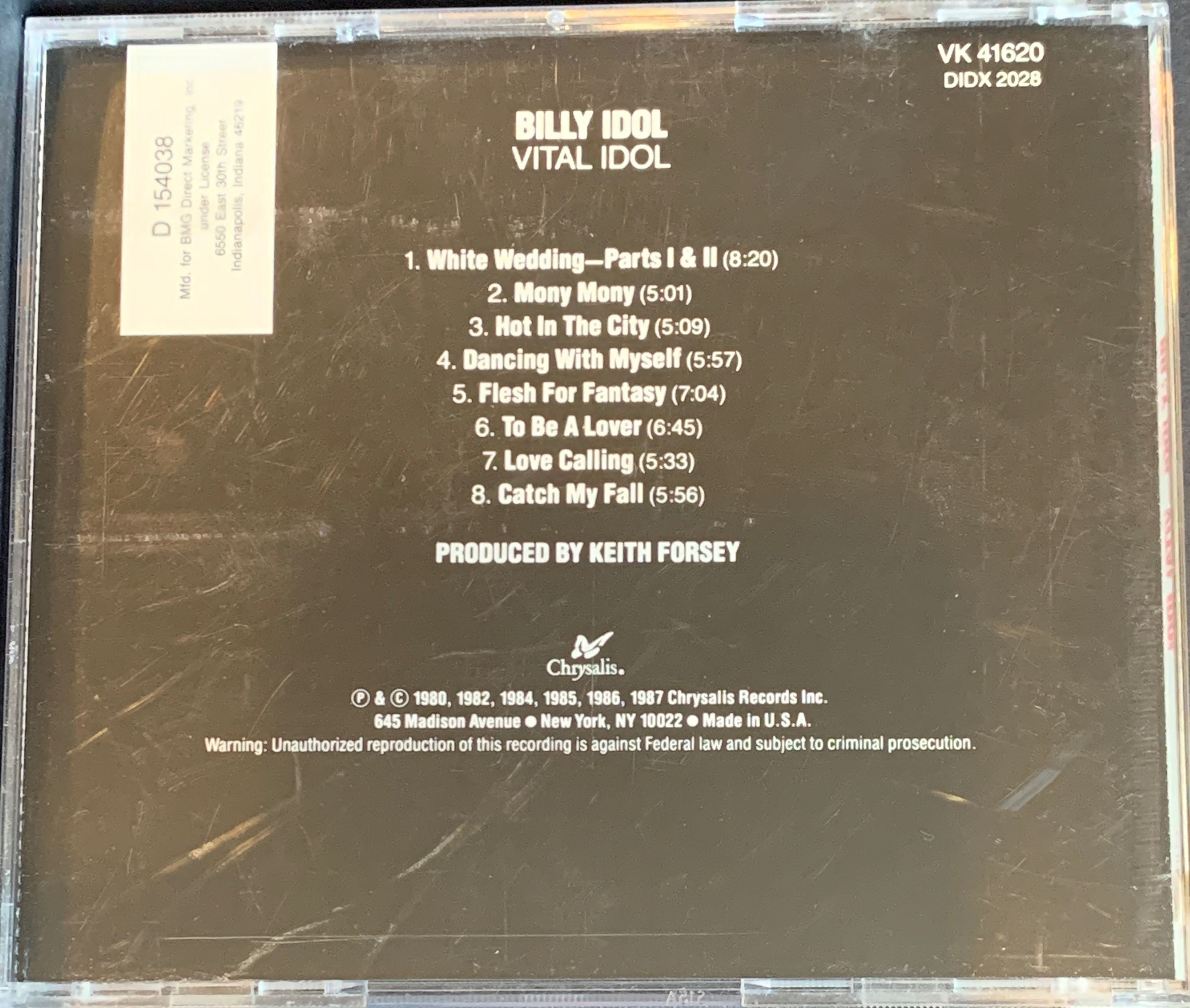 Vital Idol - Idol, Billy (CD - 4945) music collectible [Barcode 044114162018] - Main Image 3