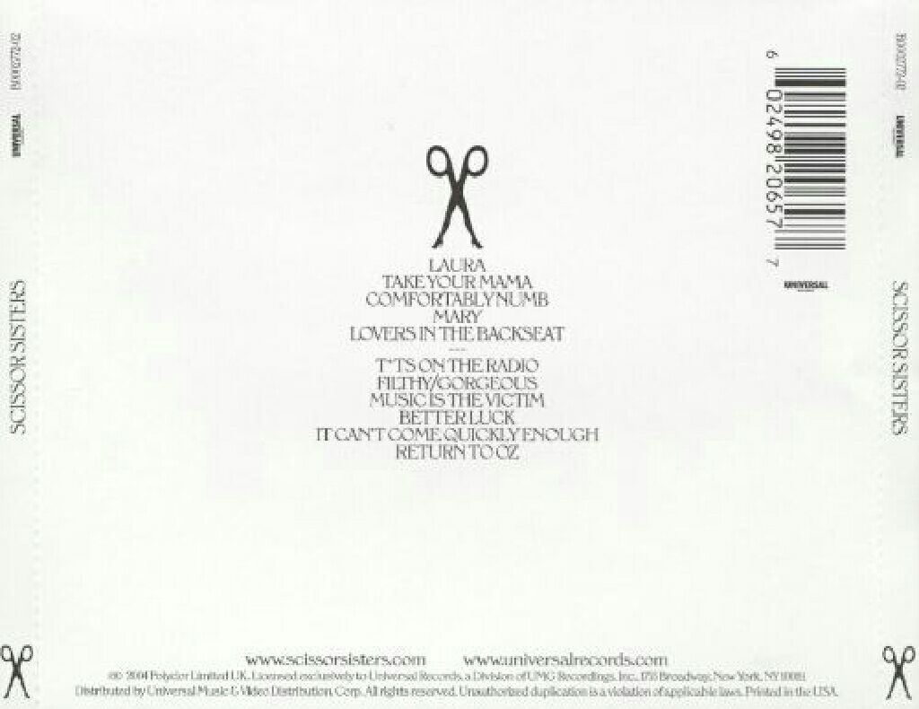 Scissor Sisters - Scissor Sisters (CD - 43) music collectible [Barcode 602498660676] - Main Image 2