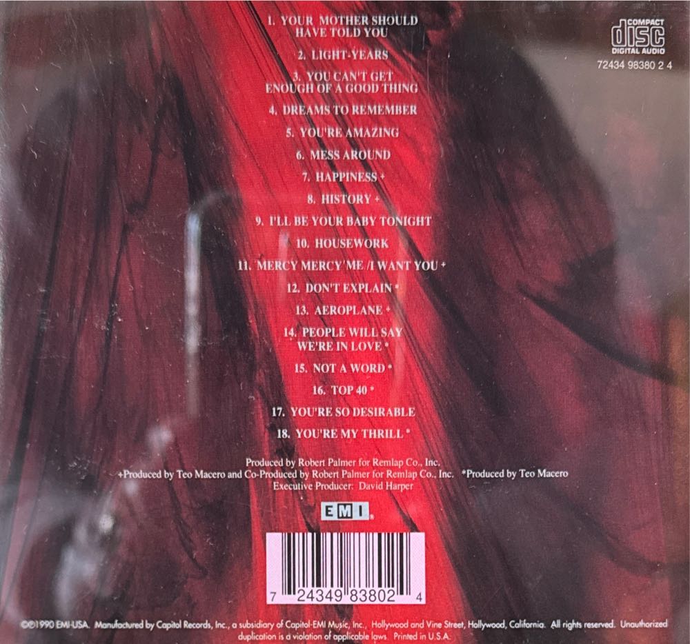 Dont Explain - Robert Palmer (CD) music collectible [Barcode 724349838024] - Main Image 2