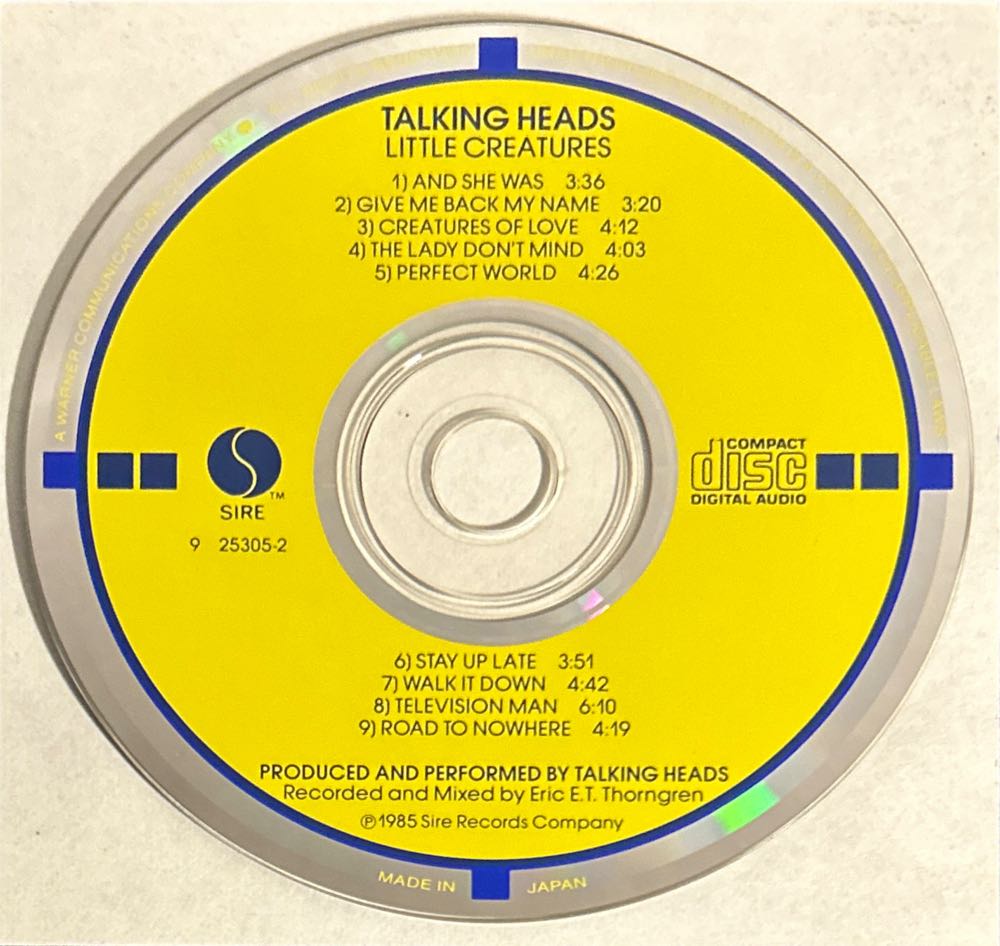 Little Creatures - Talking Heads (CD - 38:38) music collectible [Barcode 075992530521] - Main Image 4