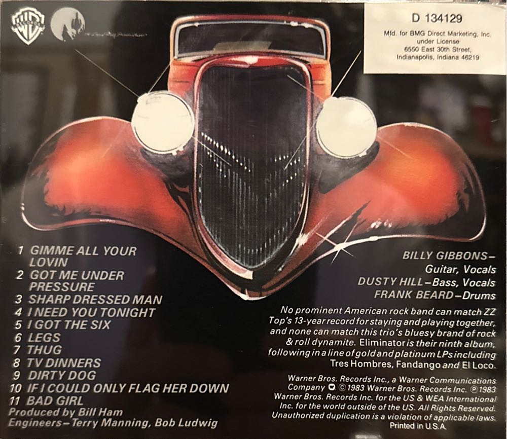 Eliminator - ZZ Top (CD - 45) music collectible - Main Image 4