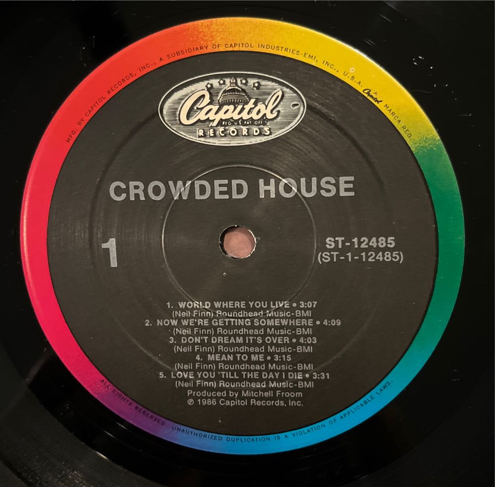 Crowded House - Crowded House (12”) music collectible [Barcode 077771248511] - Main Image 3
