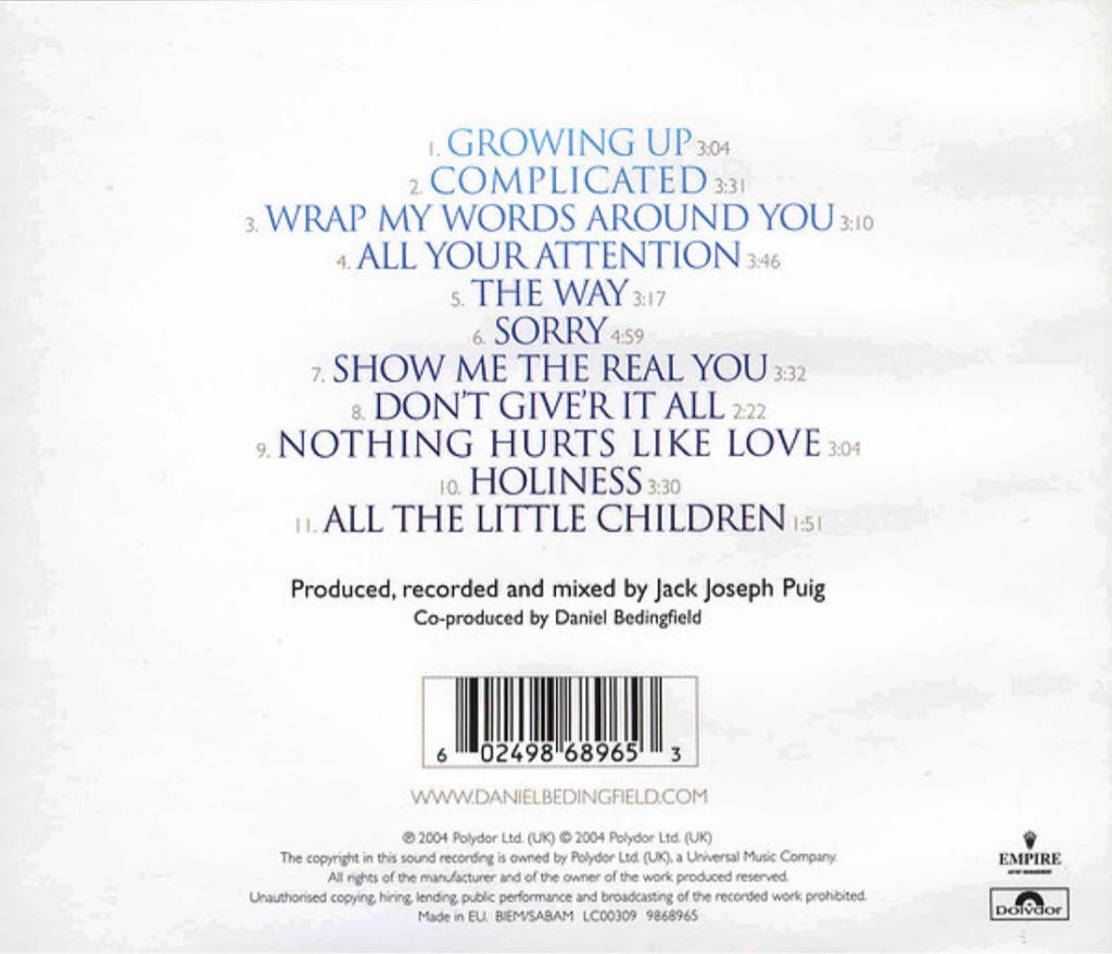 Second First Impression - Daniel Bedingfield (CD) music collectible [Barcode 602498686379] - Main Image 2