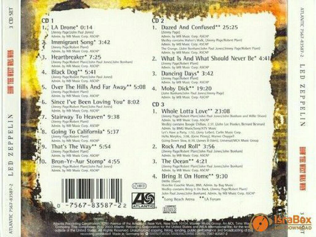 How The West Was Won - Led Zeppelin (CD - 148) music collectible [Barcode 9325583019265] - Main Image 2