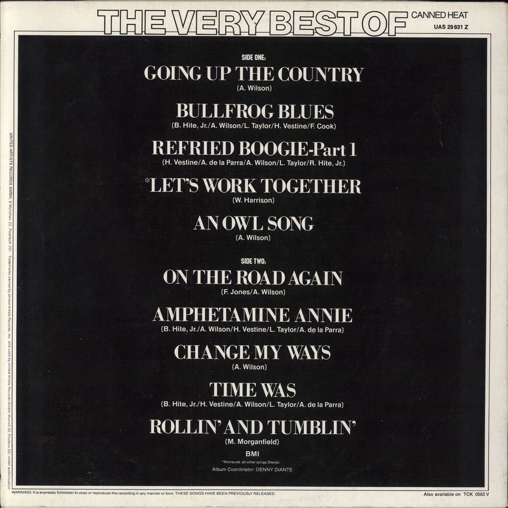 The Very Best Of Canned Heat - Canned Heat (12” - 33) music collectible - Main Image 2