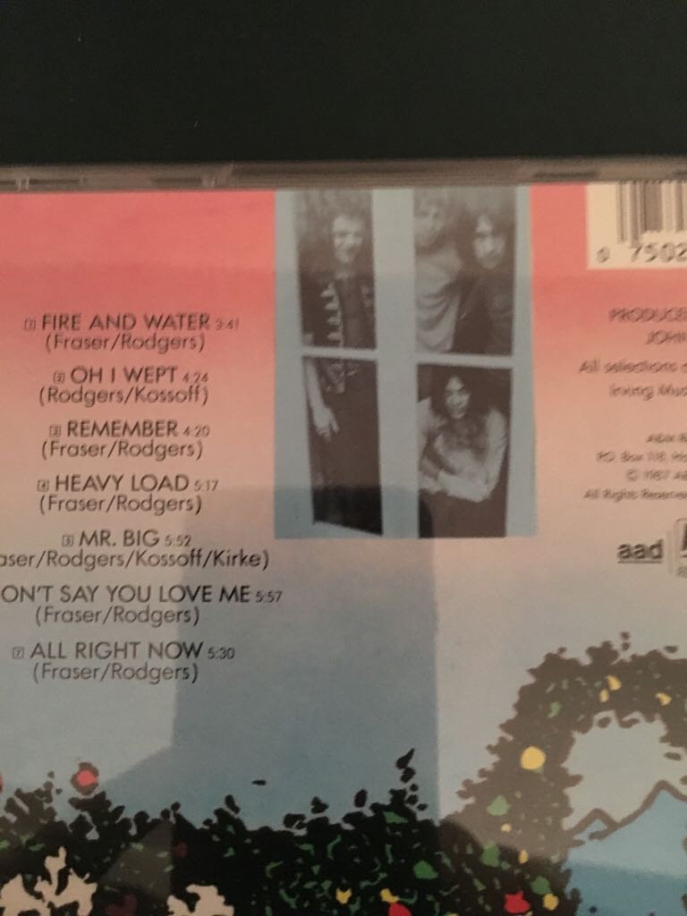 Fire And Water - Free (CD - 35) music collectible [Barcode 075021312623] - Main Image 2