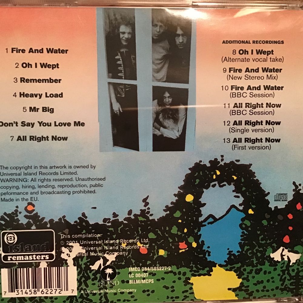 Fire And Water - Free (CD) music collectible - Main Image 2