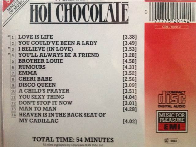 14 Greatest Hits - Hot Chocolate (CD - 54) music collectible [Barcode 077775201420] - Main Image 2