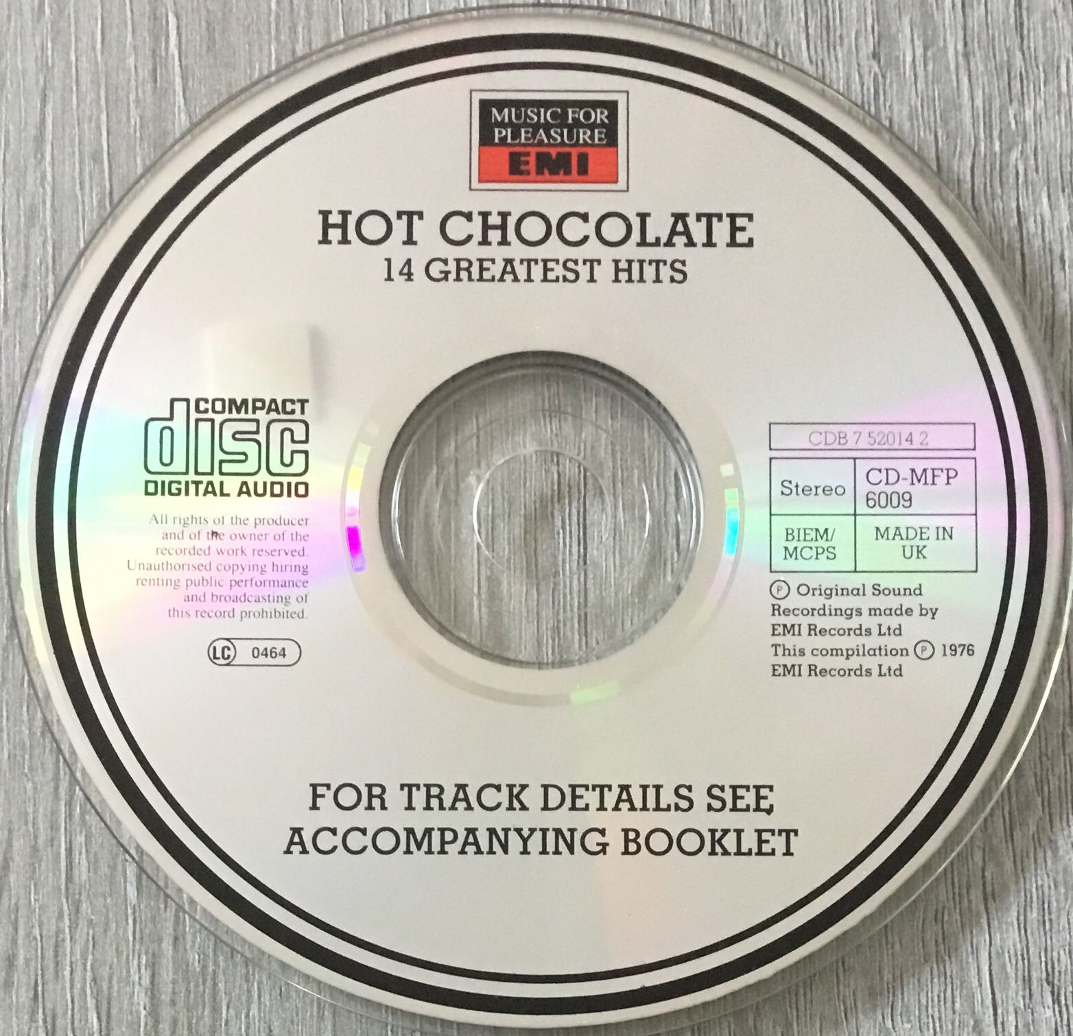 14 Greatest Hits - Hot Chocolate (CD - 54) music collectible [Barcode 077775201420] - Main Image 4