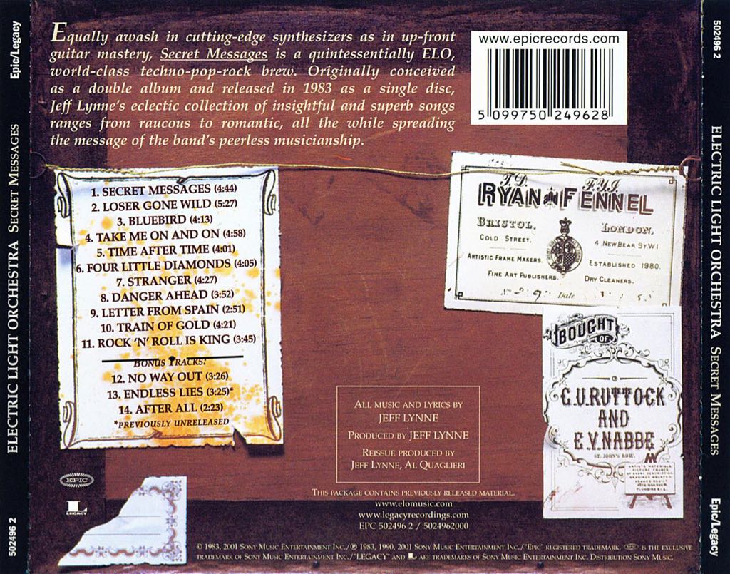 Secret Messages - Electric Light Orchestra (CD - 4652) music collectible [Barcode 886974906025] - Main Image 2